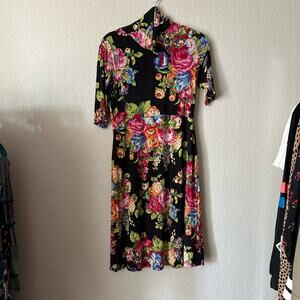 Anthropologie Coreyell Turtleneck Dress Black Combo Size Small